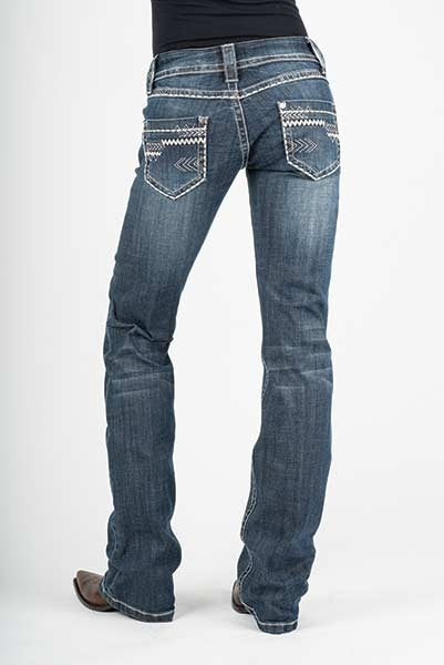 Stetson Ladies 818 Contemporary Styling Arrow Deco Pockets Boot Cut Jeans