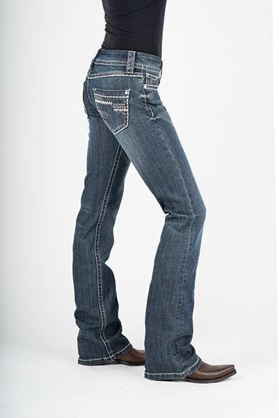 Stetson Ladies 818 Contemporary Styling Arrow Deco Pockets Boot Cut Jeans