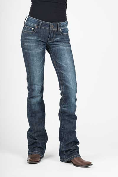 Stetson Ladies 818 Contemporary Styling Tonal S Back Pocket Boot Cut Jeans