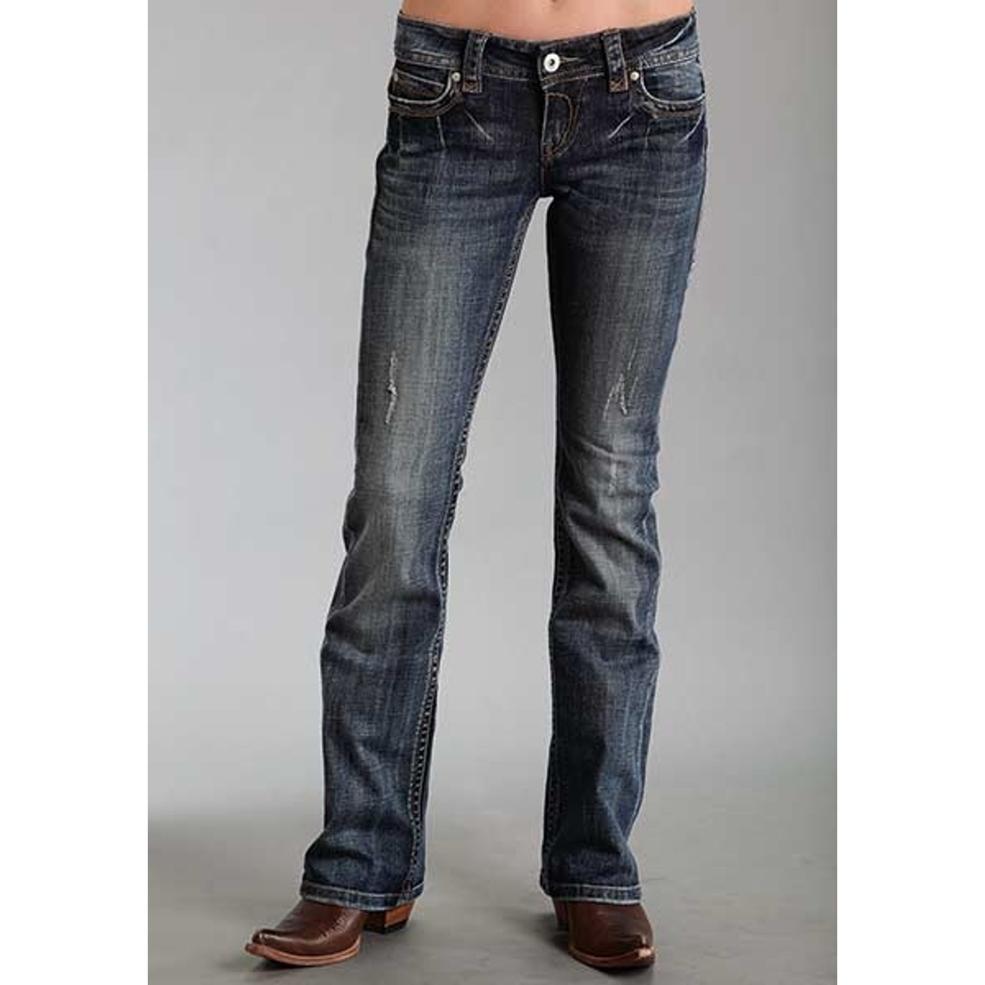 Stetson Ladies 818 Fit Contrast S Stitched Back Pocket Boot Cut Jeans