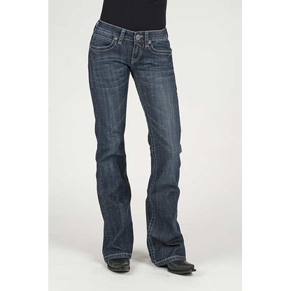 Stetson Ladies Contrast Chain Stitch Back Pocket Flared Leg Jeans