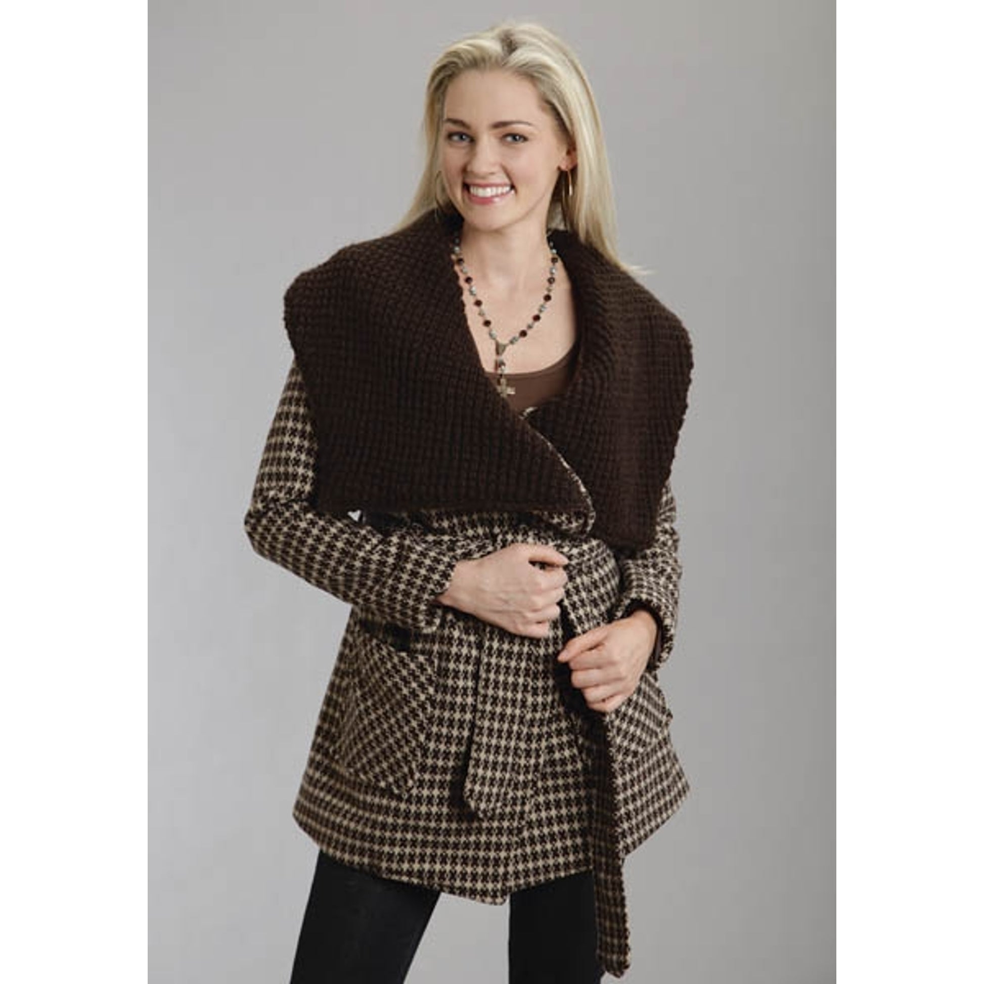 Stetson Ladies Fall I Brushed Twill Plaid Jacket - Brown