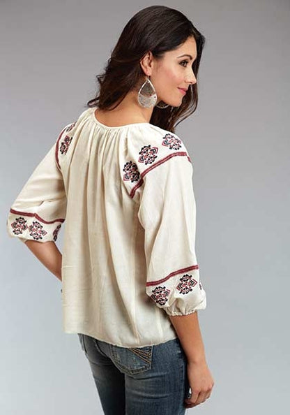 Stetson Ladies Fall I Cotton Gauze Peasant Blouse