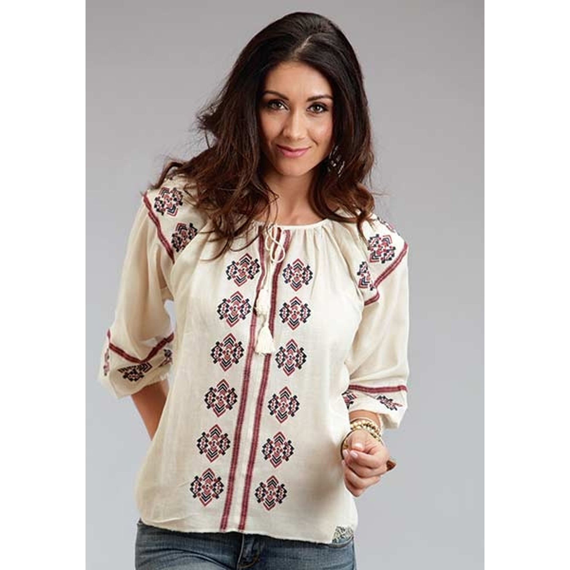 Stetson Ladies Fall I Cotton Gauze Peasant Blouse