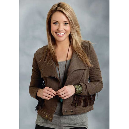 Stetson Ladies Fall I French Terry Cropped Moto Jacket