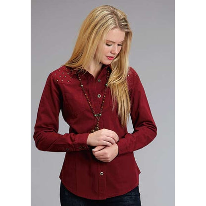 Stetson Ladies Fall I Studded Embellishment Twill Blouse