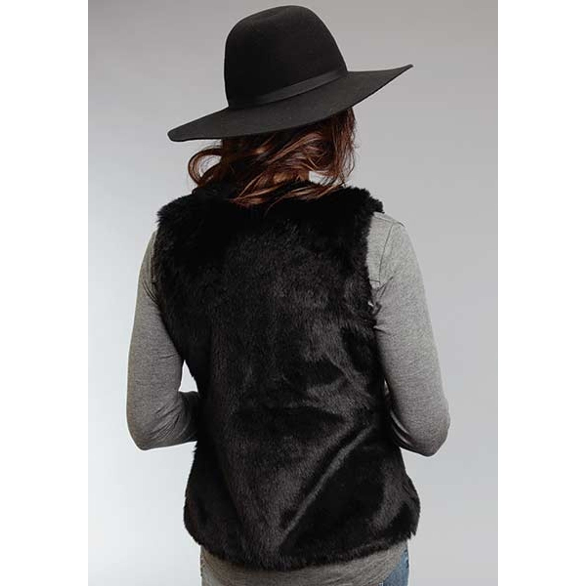 Stetson Ladies Fall II Faux Fur Cropped Vest - Blue