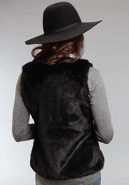 Stetson Ladies Fall II Faux Fur Cropped Vest - Blue