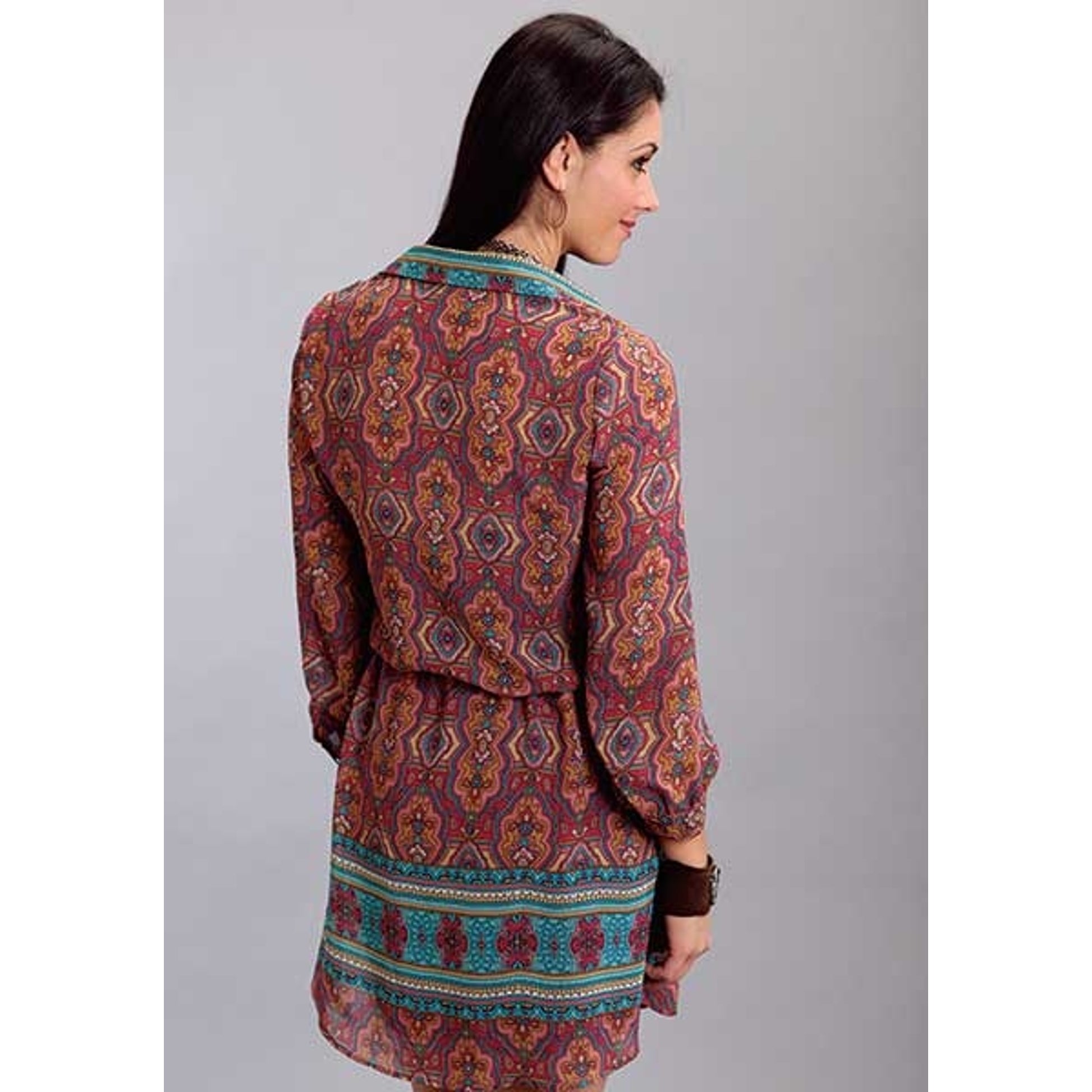Stetson Ladies Fall II Medallion Print Chiffon Dress