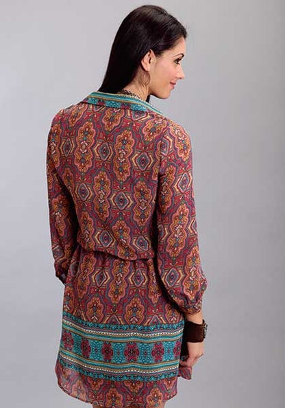 Stetson Ladies Fall II Medallion Print Chiffon Dress