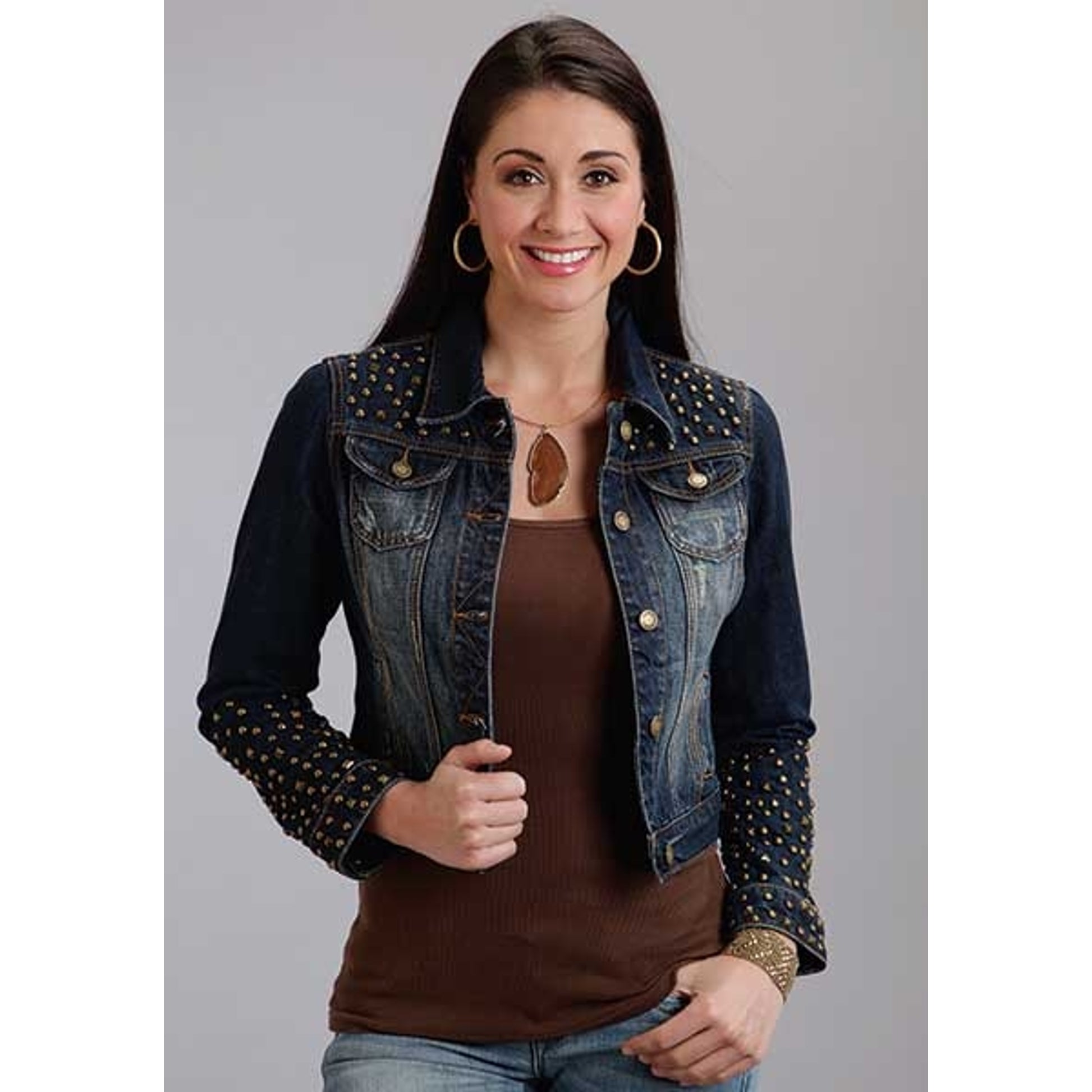 Stetson Ladies Fall II Stud Embellished Shrunken Denim Jacket