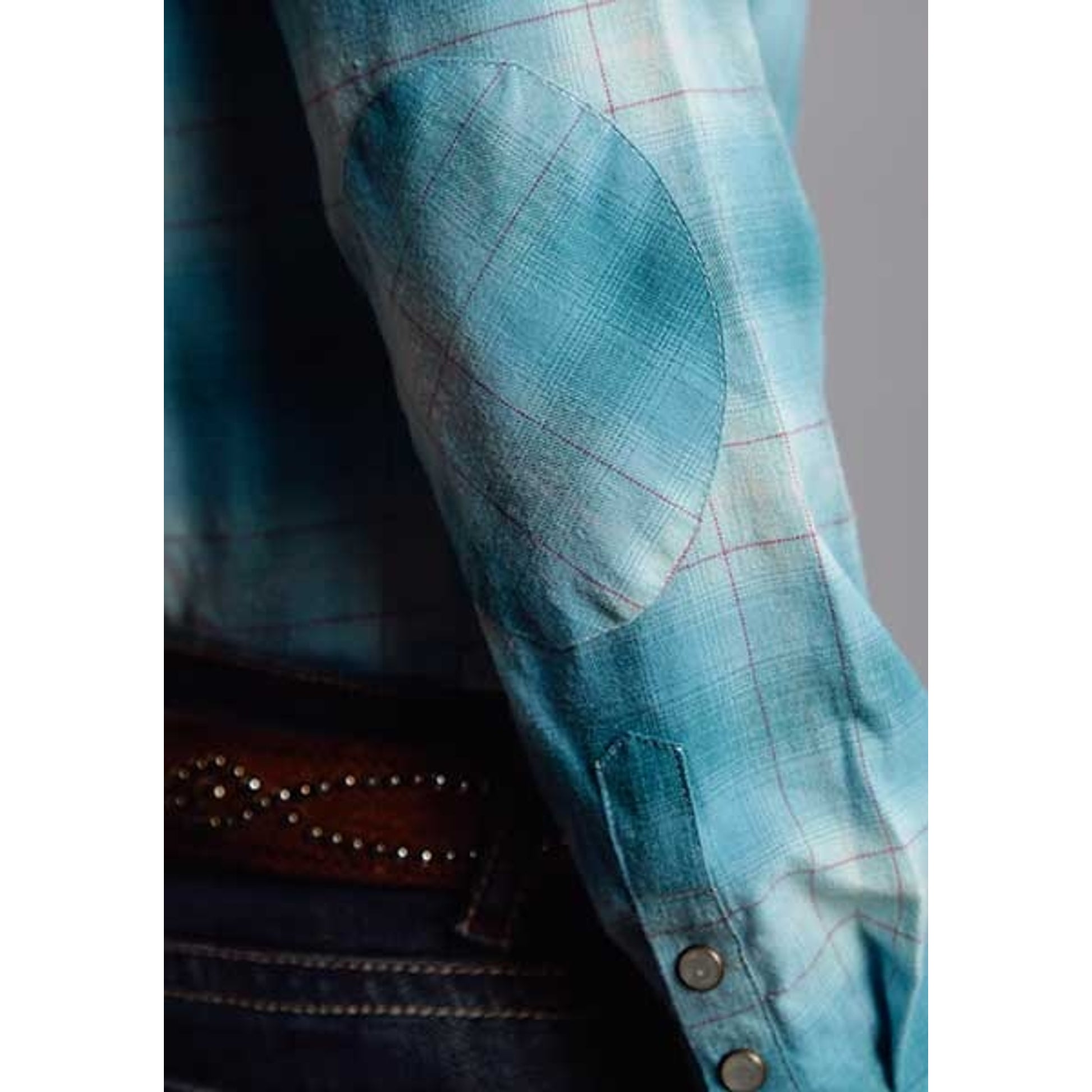 Stetson Ladies Fall II Plaid Brushed Twill Long Sleeve Shirt - Turquoise