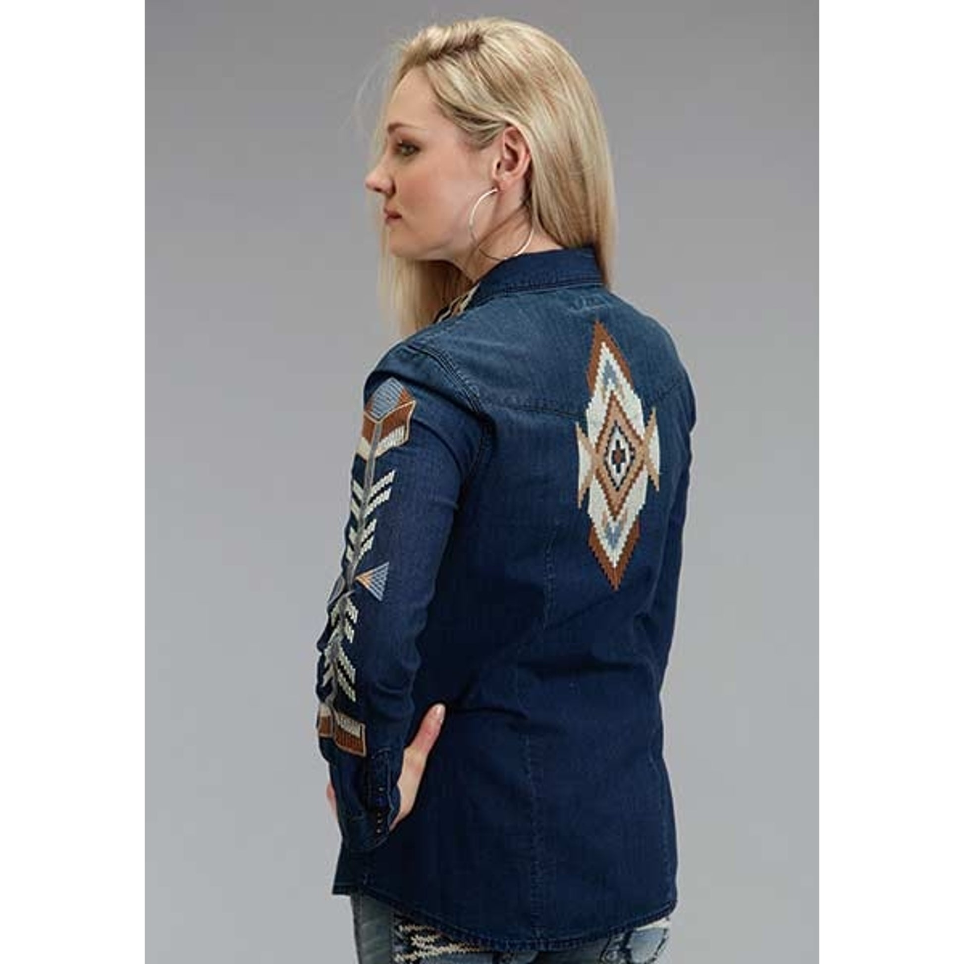Stetson Ladies Fall III Chambray Western Fitted Blouse