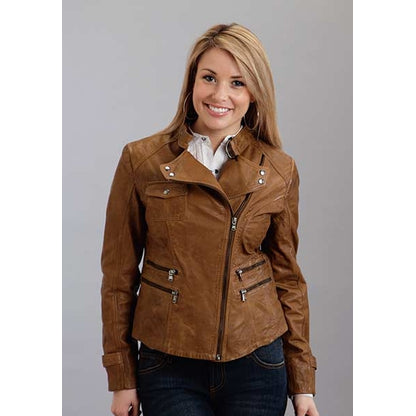 Stetson Ladies Multi Zipper Pockets Moto Jacket