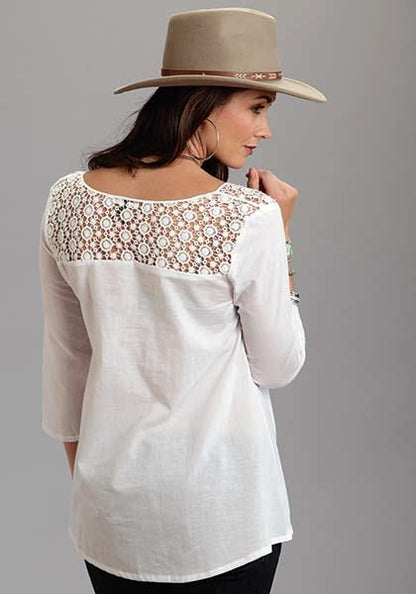 Stetson Ladies Spring I Solid Voile Peasant Top