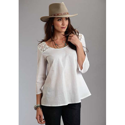 Stetson Ladies Spring I Solid Voile Peasant Top