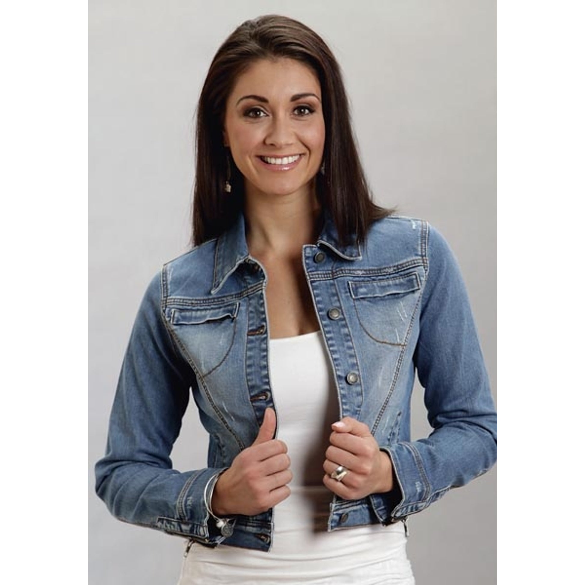 Stetson Ladies Spring I Zipper Cuff And Pockets Denim Jacket
