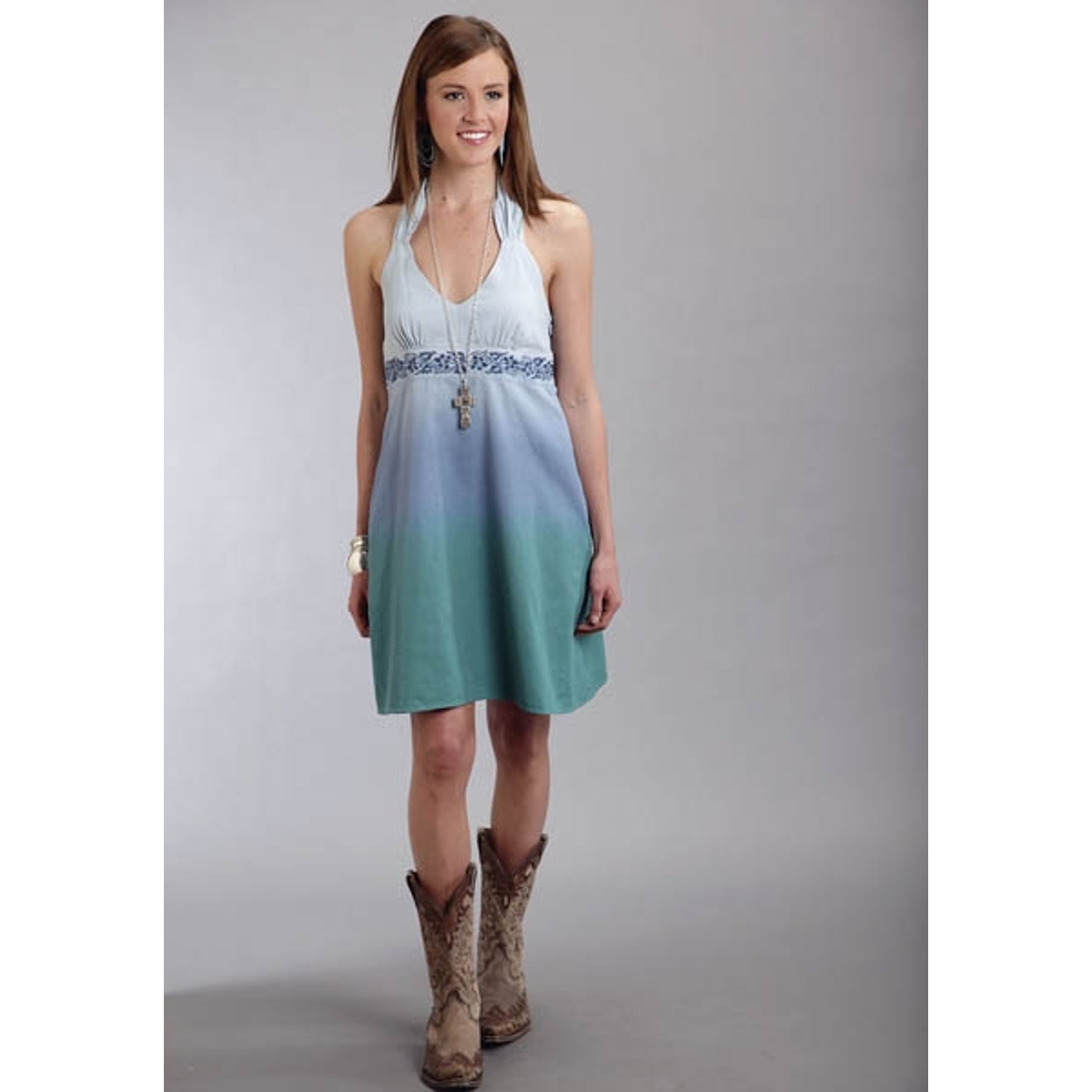 Stetson Ladies Spring II Dip Dye Denim Halter Dress