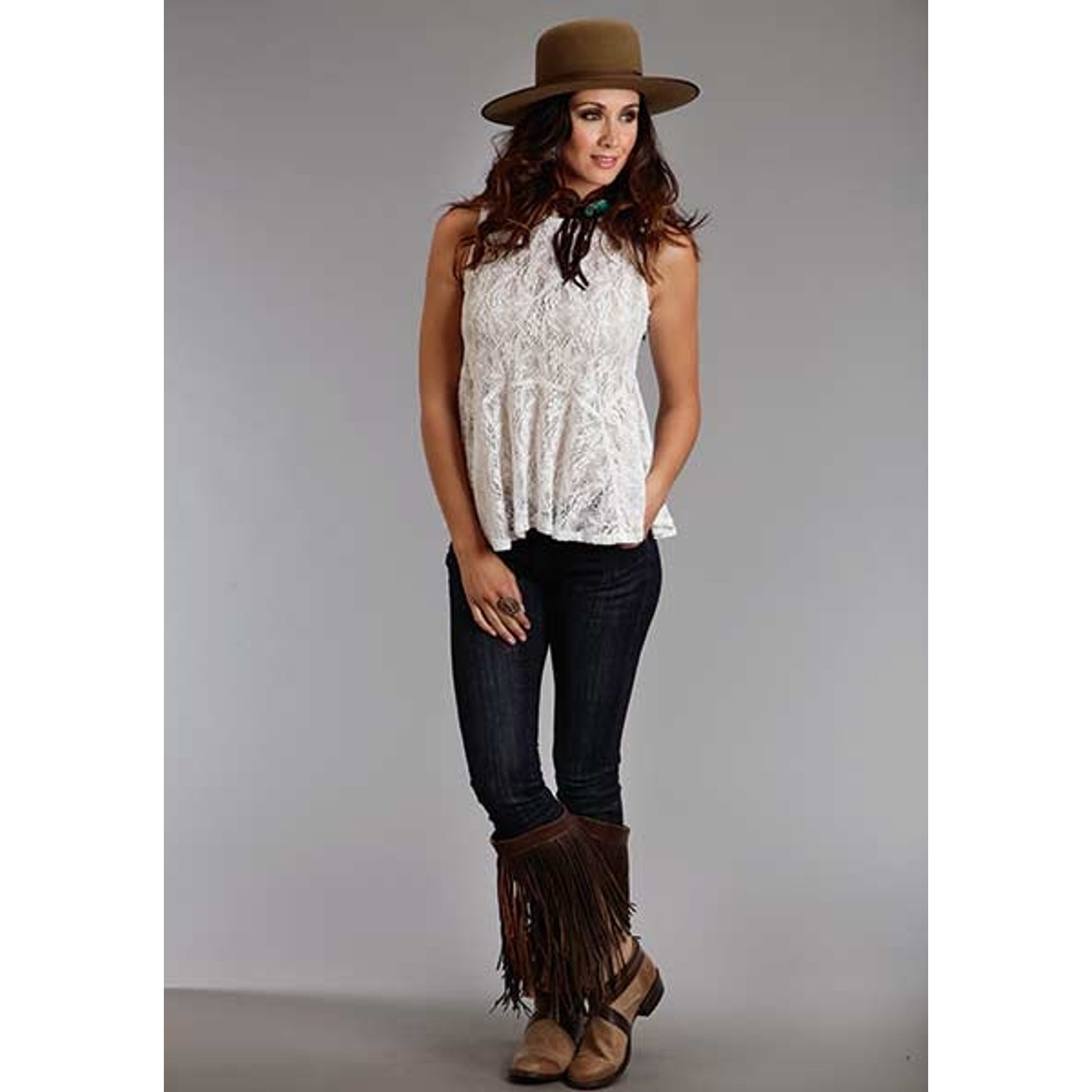 Stetson Ladies Spring III Sleeveless Lace Peplum