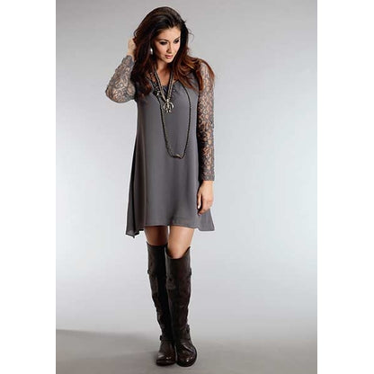 Stetson Ladies Winter I Charcoal Poly Crepe Dress