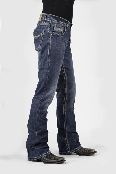 Stetson Mens 1014 Fit Flap Back Pocket Lower Rise Jeans
