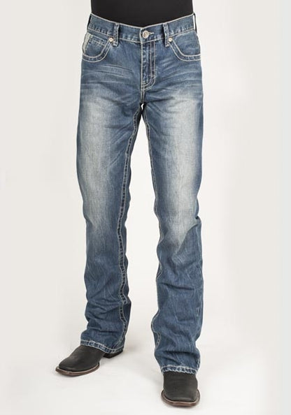 Stetson Mens 1014 Rocks Fit V Deco Stitch Pocket Lower Rise Jeans