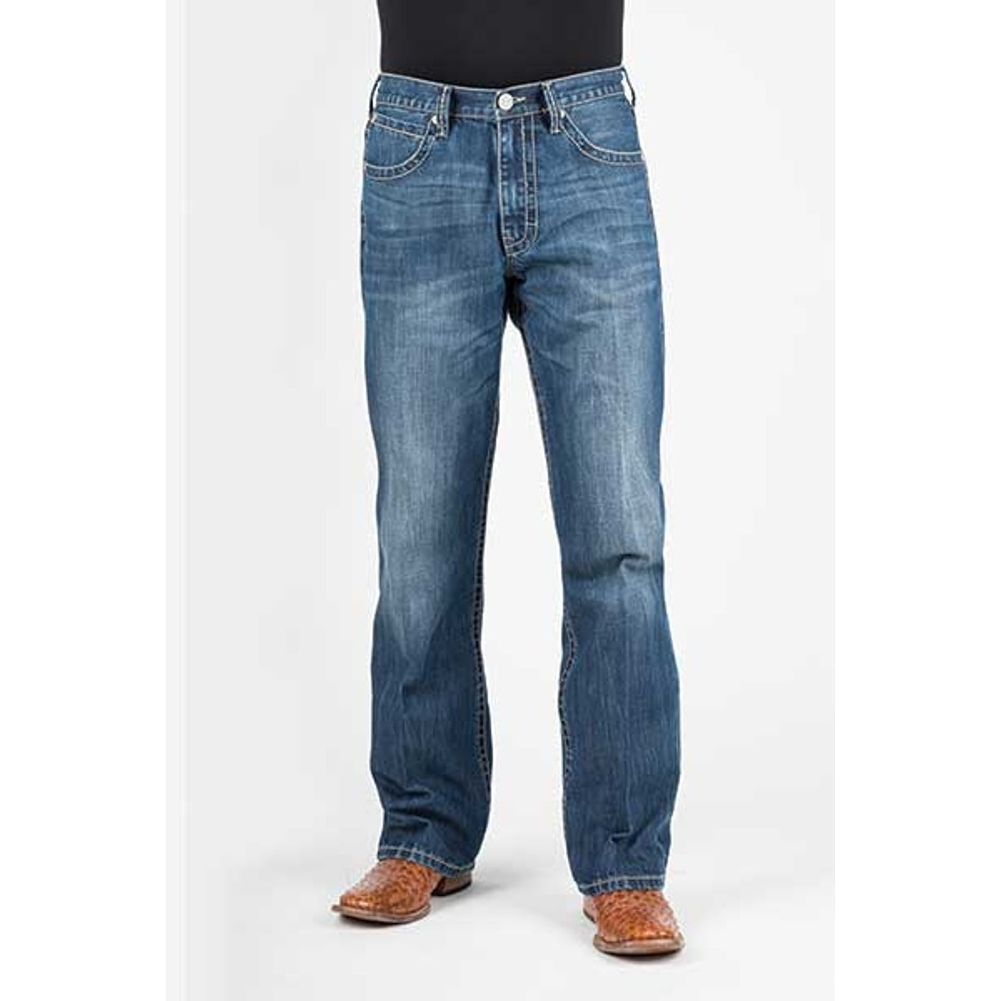 Stetson Mens 1312 Fit Trans Am V Deco Back Pocket Lower Rise Jeans