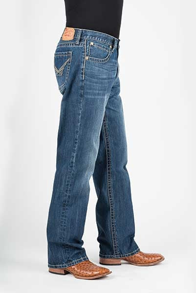 Stetson Mens 1312 Fit Trans Am V Deco Back Pocket Lower Rise Jeans