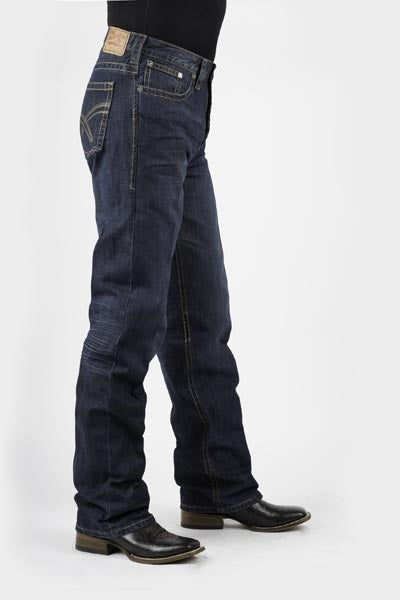 Stetson Mens 1312 Fit X Deco Stitch Back Pockets Lower Rise Jeans