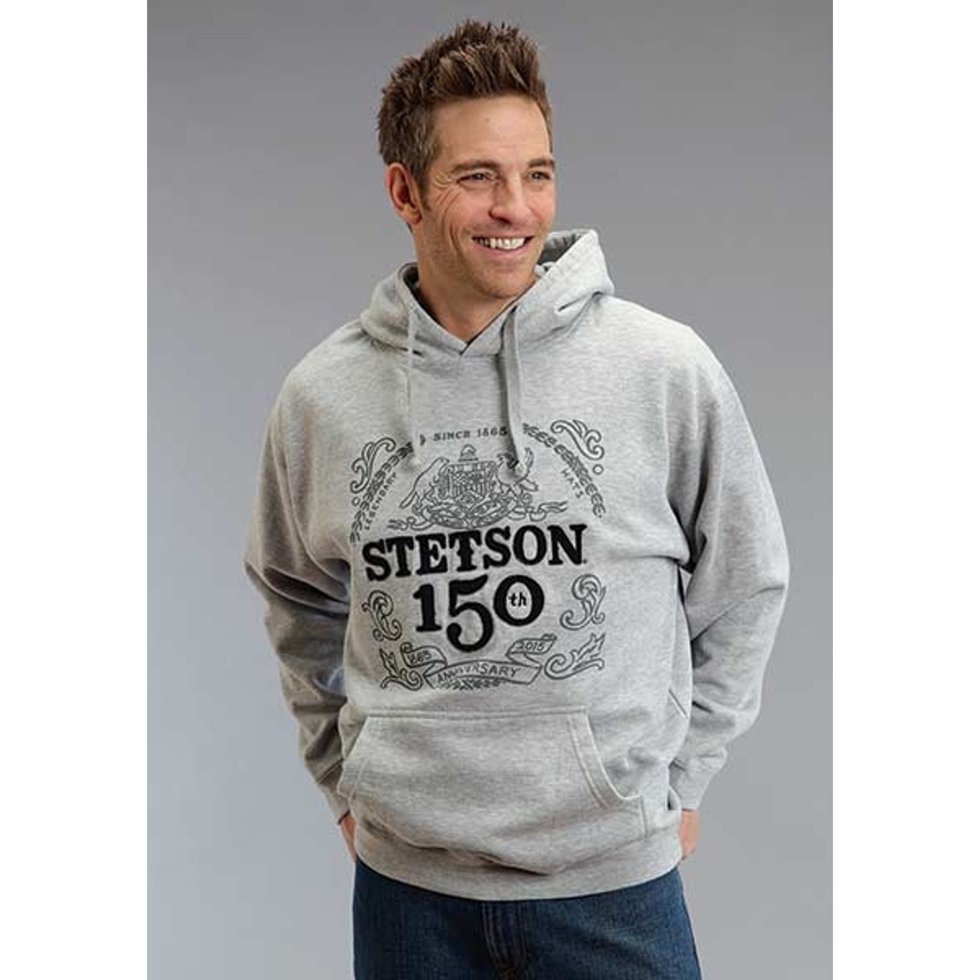 Stetson Mens 150Th AnnIVersary Emblem Hooded Sweatshirt