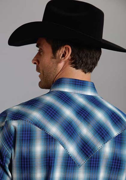 Stetson Mens Fall I Checked Ombre Long Sleeve Snap Shirt