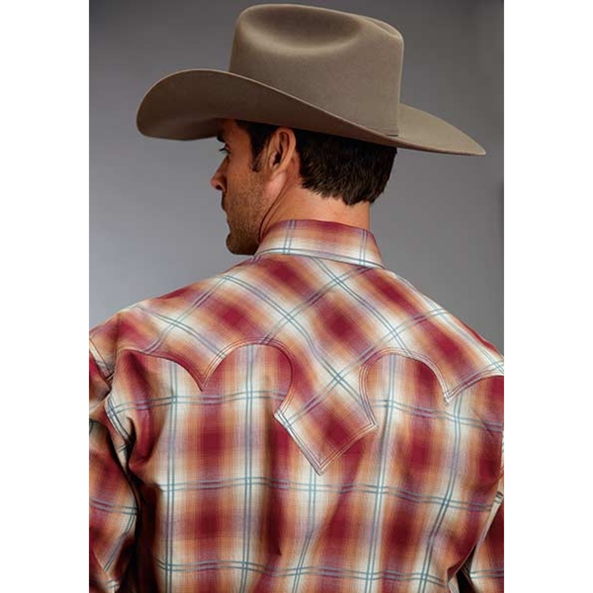 Stetson Mens Fall I Fire Ombre Long Sleeve Snap Shirt
