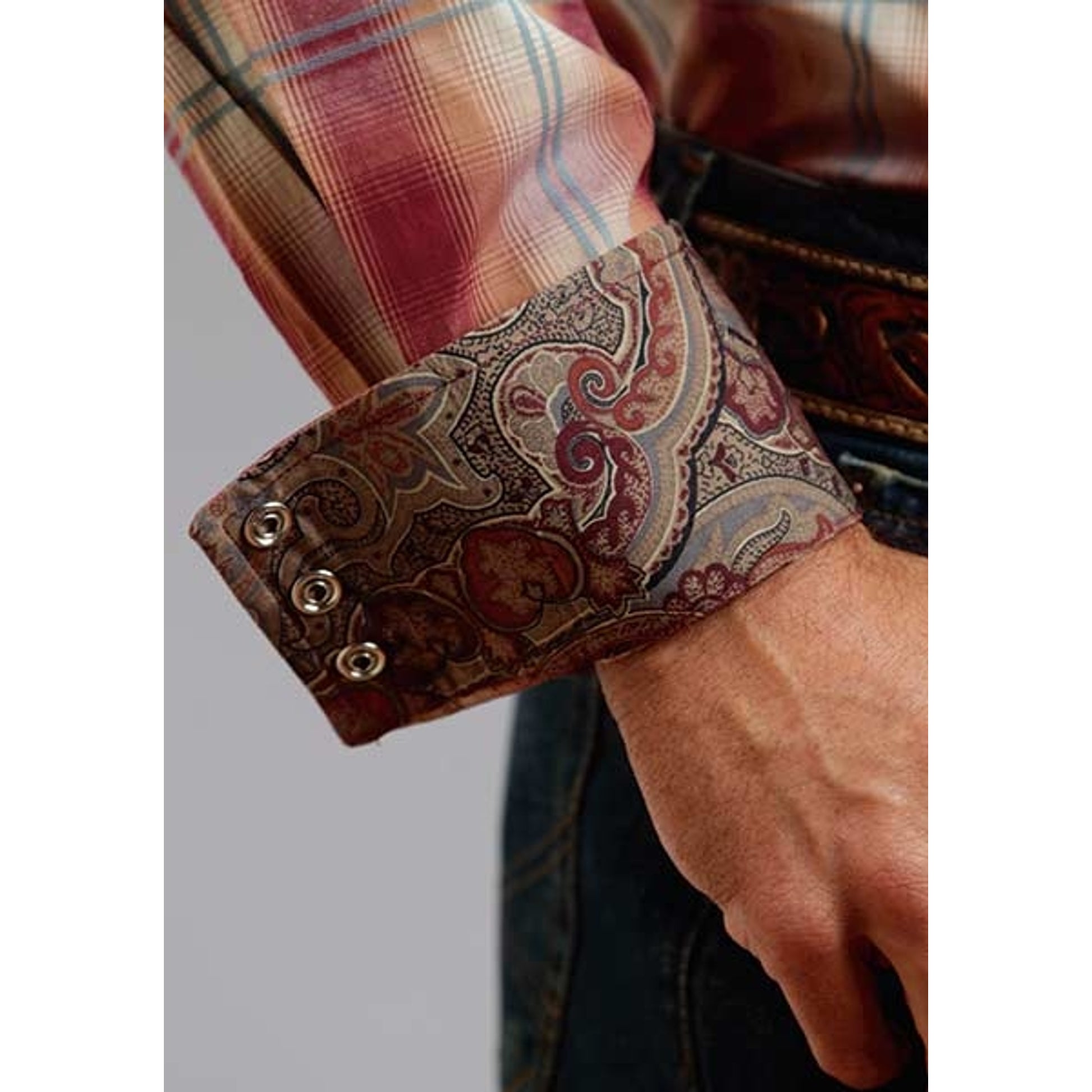 Stetson Mens Fall I Fire Ombre Long Sleeve Snap Shirt