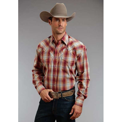 Stetson Mens Fall I Fire Ombre Long Sleeve Snap Shirt