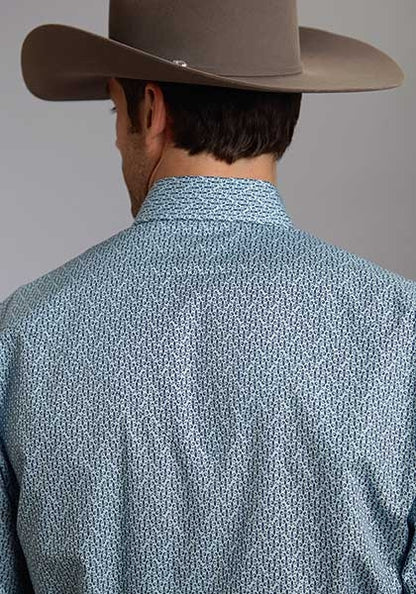 Stetson Mens Fall I Fleur De Lis Print Long Sleeve Snap Shirt