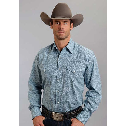 Stetson Mens Fall I Fleur De Lis Print Long Sleeve Snap Shirt