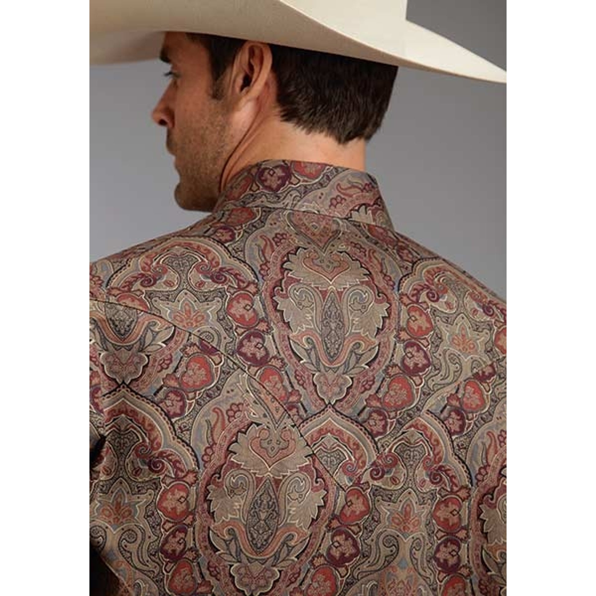 Stetson Mens Fall I Imperial Paisley Print Long Sleeve Snap Shirt