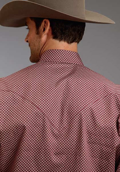 Stetson Mens Fall I Linked Circles Print Long Sleeve Snap Shirt