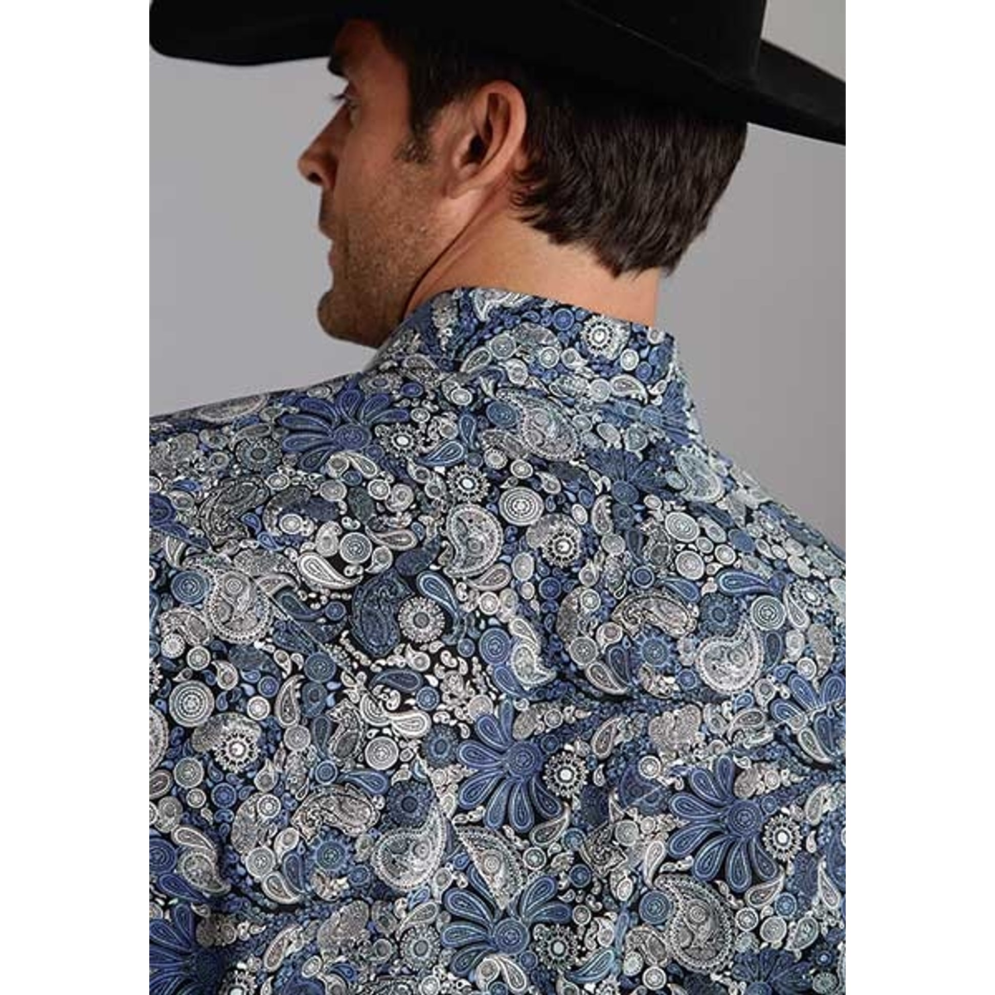 Stetson Mens Fall I Spyrograph Paisley Print Long Sleeve Snap Shirt