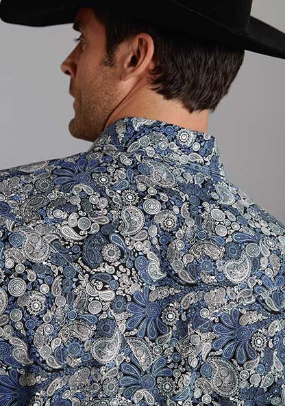 Stetson Mens Fall I Spyrograph Paisley Print Long Sleeve Snap Shirt