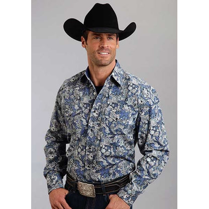 Stetson Mens Fall I Spyrograph Paisley Print Long Sleeve Snap Shirt