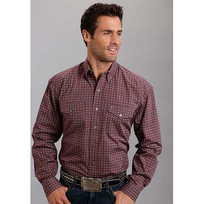 Stetson Mens Fall II Circles Print Long Sleeve Button Shirt