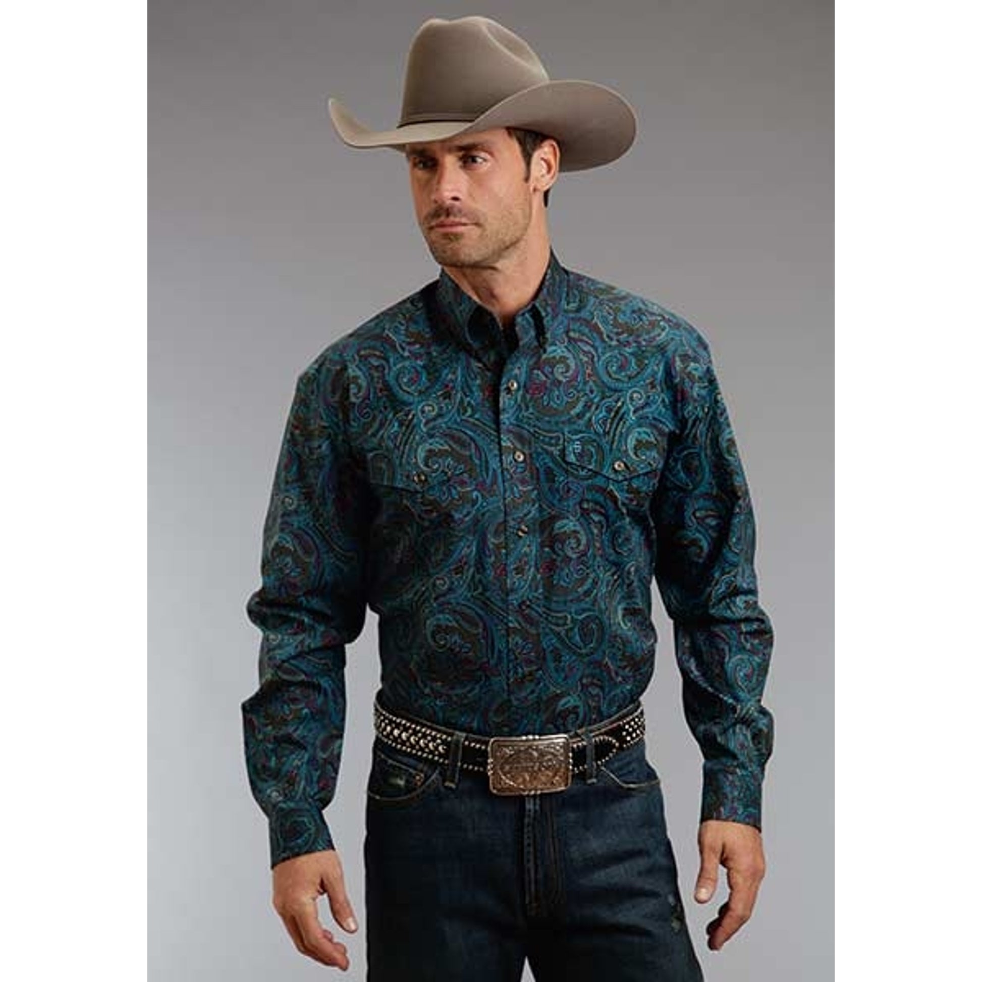 Stetson Mens Fall II Durango Paisley Long Sleeve Button Shirt