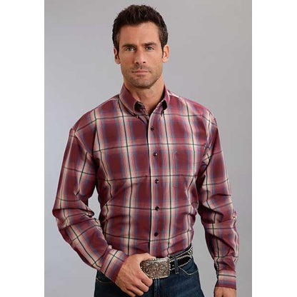 Stetson Mens Fall II Hearth Ombre Long Sleeve Button Shirt