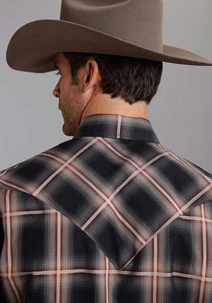 Stetson Mens Fall II Iron Ombre Long Sleeve Snap Shirt