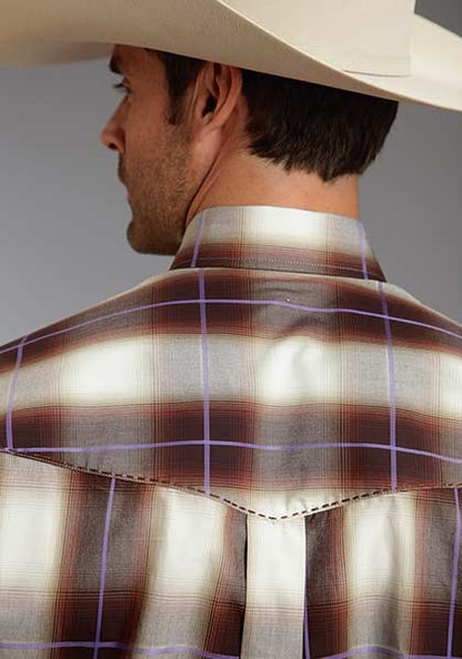 Stetson Mens Fall II Ombre Long Sleeve Button Shirt - Teak