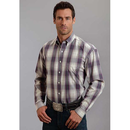Stetson Mens Fall III Avon Ombre Long Sleeve Button Shirt