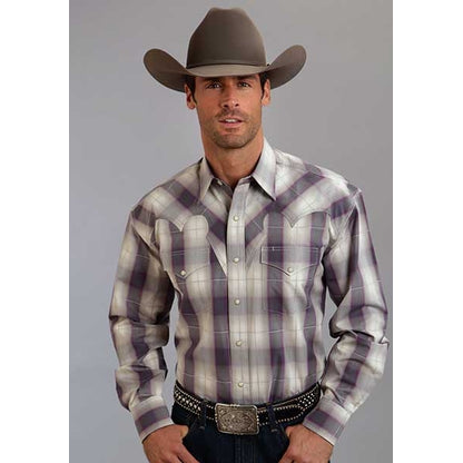 Stetson Mens Fall III Avon Ombre Long Sleeve Snap Shirt