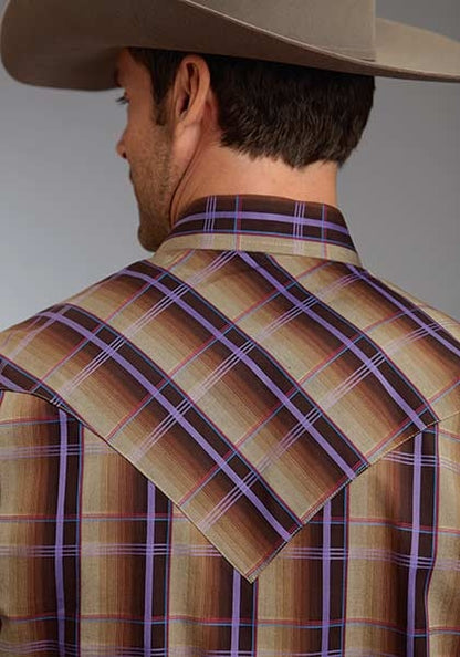 Stetson Mens Fall III Earth Ombre Long Sleeve Snap Shirt