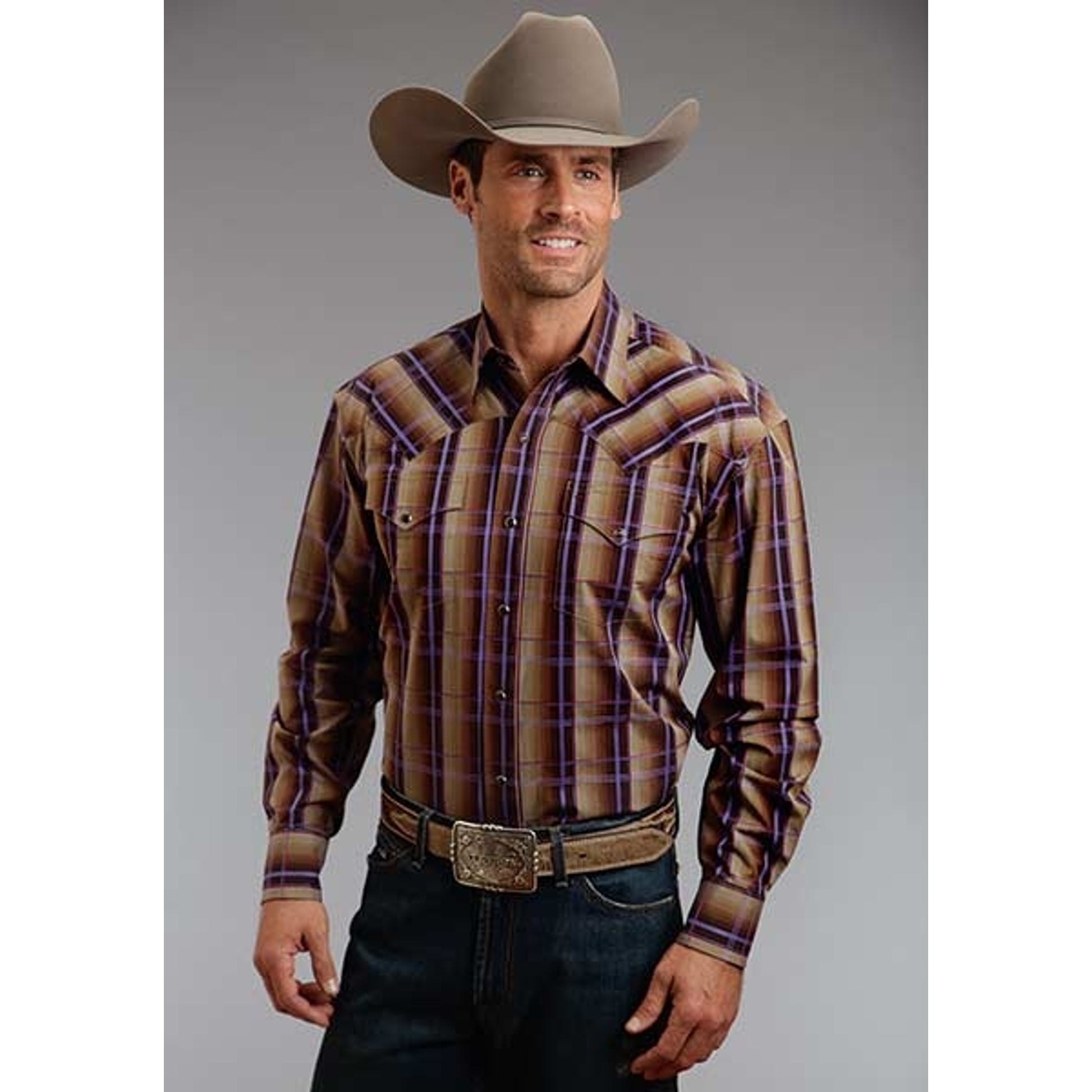 Stetson Mens Fall III Earth Ombre Long Sleeve Snap Shirt